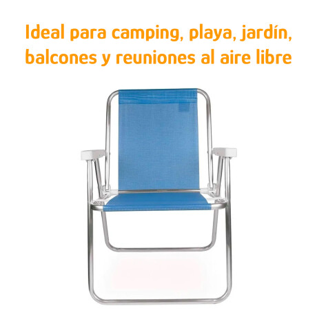 Silla Alta Aluminio Reposera Mor 110 kg Plegable Sannet Azul