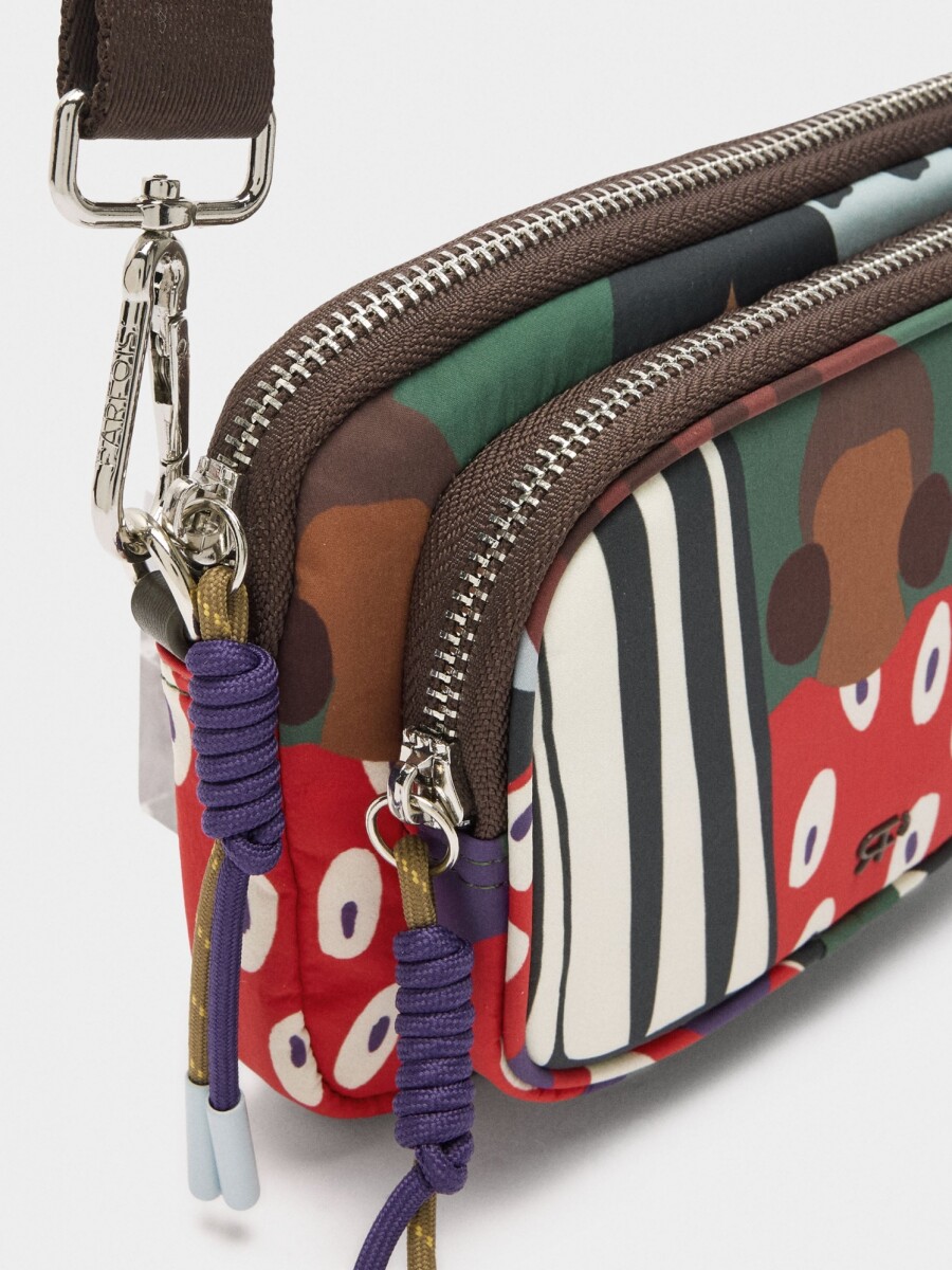 Bolsa Multiusos Estampada De Nylon multicolor