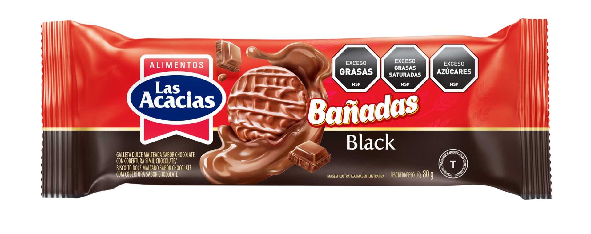 GALLETA BAÑADA LAS ACACIAS BLACK 80G 