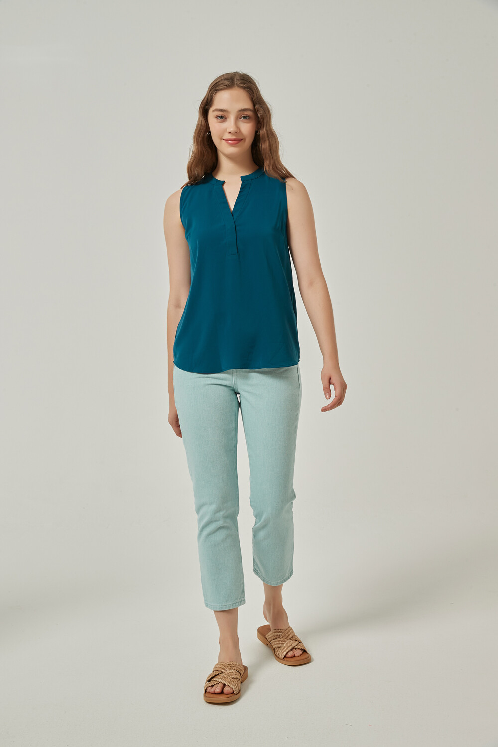 Musculosa Dolly Verde Azulado