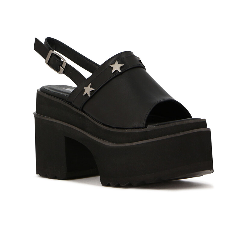 Darkness Sandalia C/plataforma 1 Tira C/pulsera Negro
