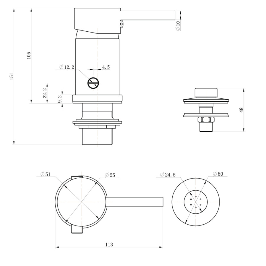 Grifería de Bidet Monocomando Con Transferencia Línea New Birillo Grifería de Bidet Monocomando Con Transferencia Línea New Birillo