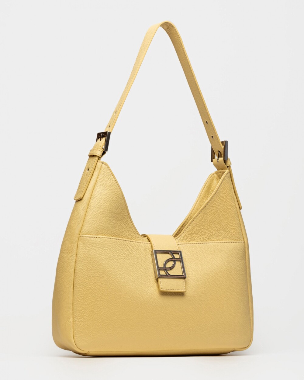 Bolso Signature en cuero graneado Vainilla