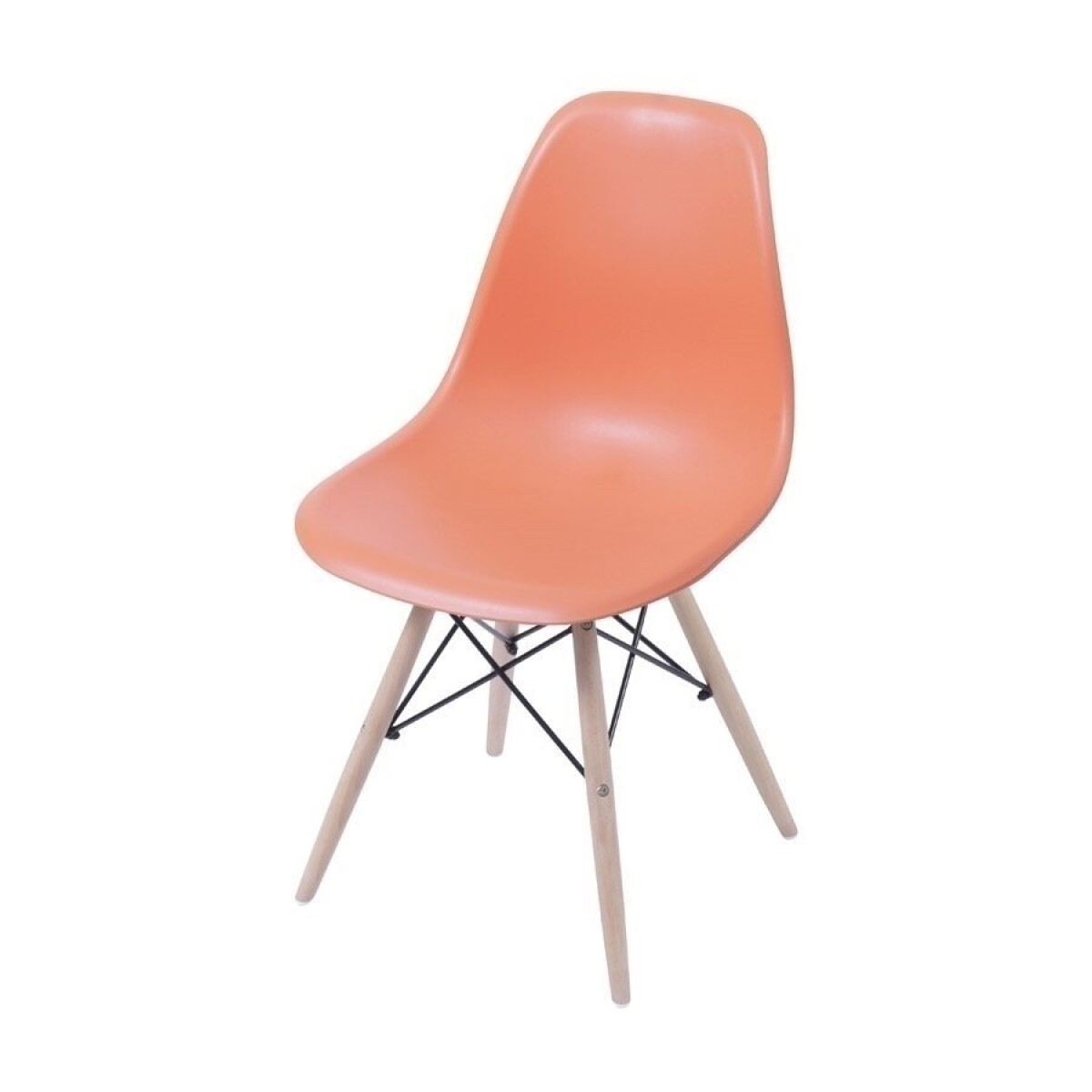 SILLA EAMES COMEDOR CON BASE EN MADERA NARANJA 
