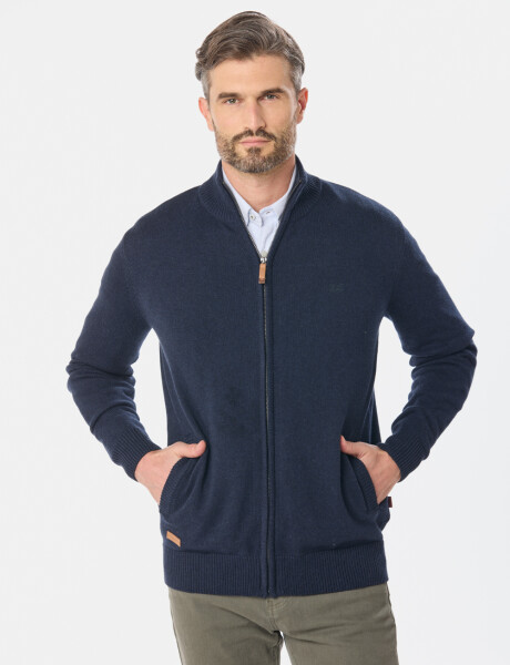 CAMPERA TEJIDA ALGODON Azul