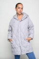 Campera puffy umbro capitoneada larga con capucha Gris