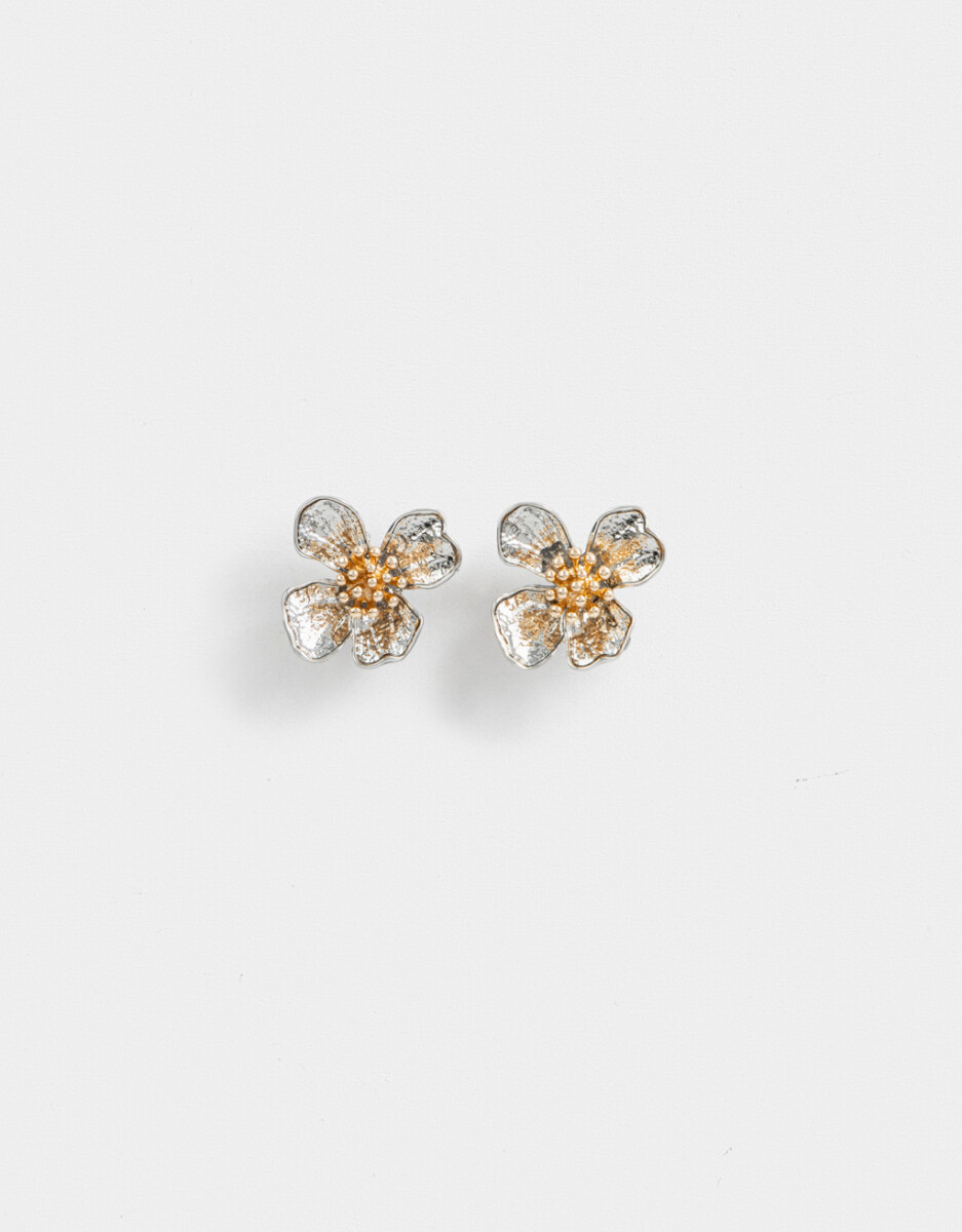 Aros Pasantes Con Flores Metálicas 