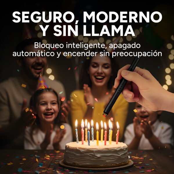 Encendedor Electronico Seguro Batería Recargable Moderno Color Negro