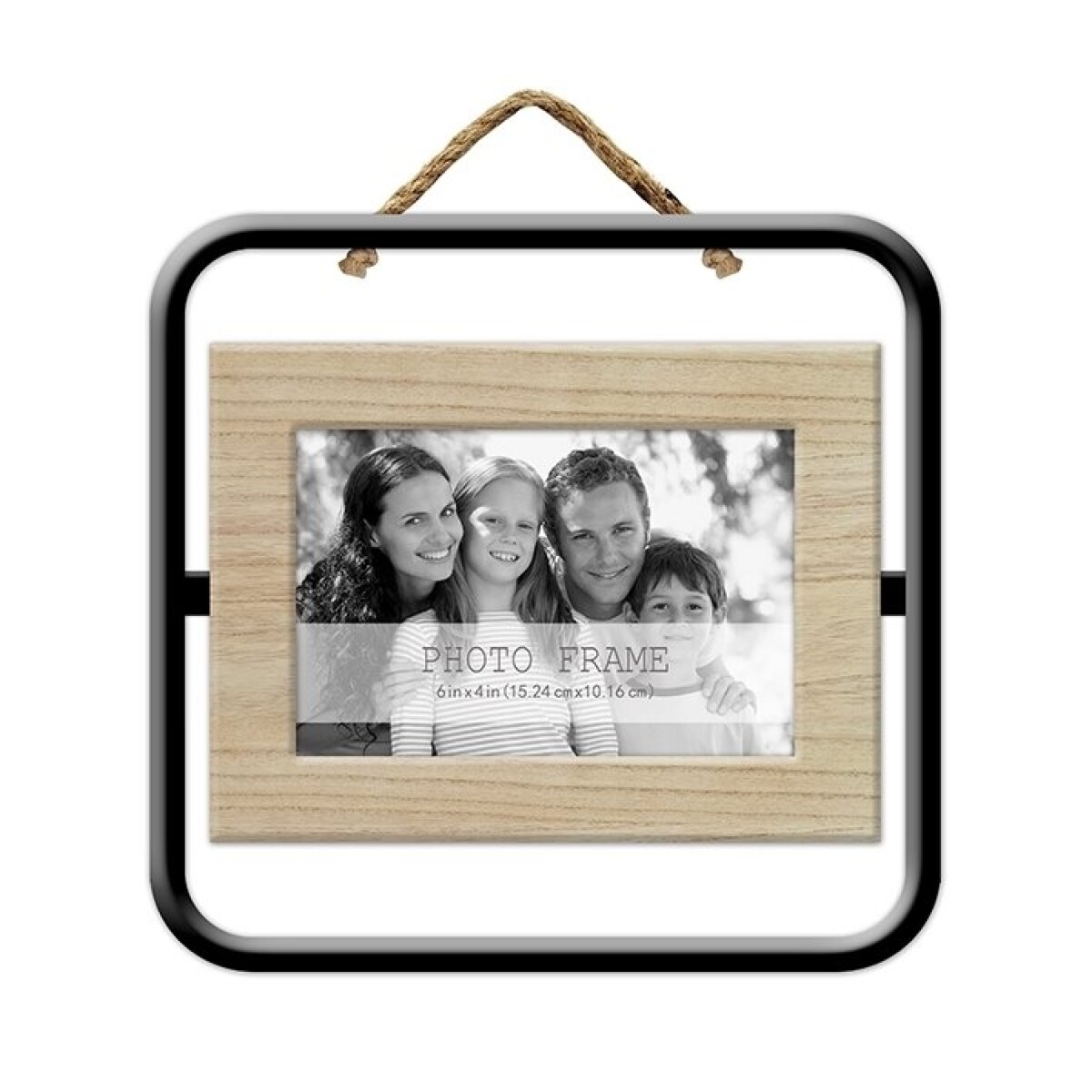 PORTARRETRATOS SIMPLE METAL Y MADERA 23X20X1 CM 