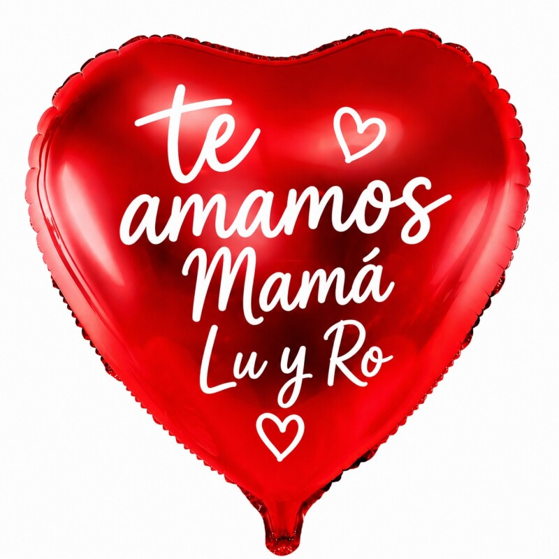 Globo helio con mensaje personalizad corazon rojo metalizado