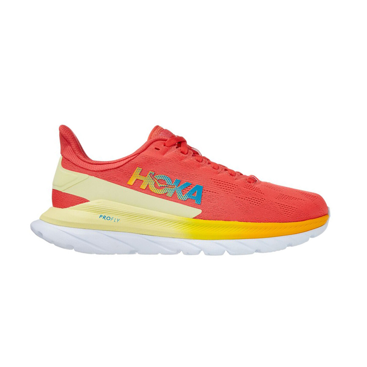 HOKA MACH 4 - Coral/Yellow/White 