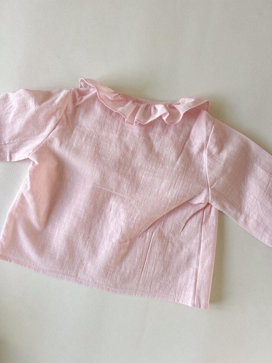 Camisa ruffle rosa palo Camisa ruffle rosa palo