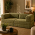 Sofá Sillón Cama ComboHome Teddy Premium 3 Cuerpos Corderoy Verde 1