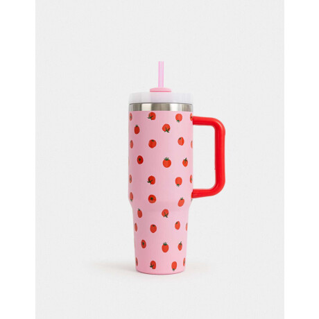 Vaso Alto Térmico Estampado Fucsia Medio