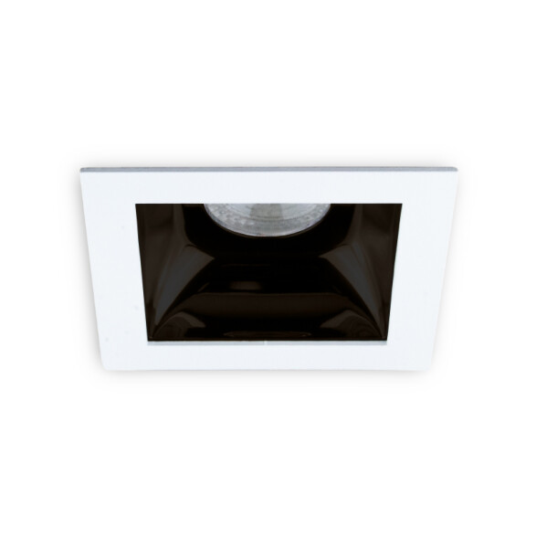 Downlight cuadrado blanco y reflector negro GU10 MN0032