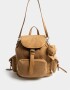 Mochilas Urbanas Mochila Solapa Corderoy Camel - Marron Camel