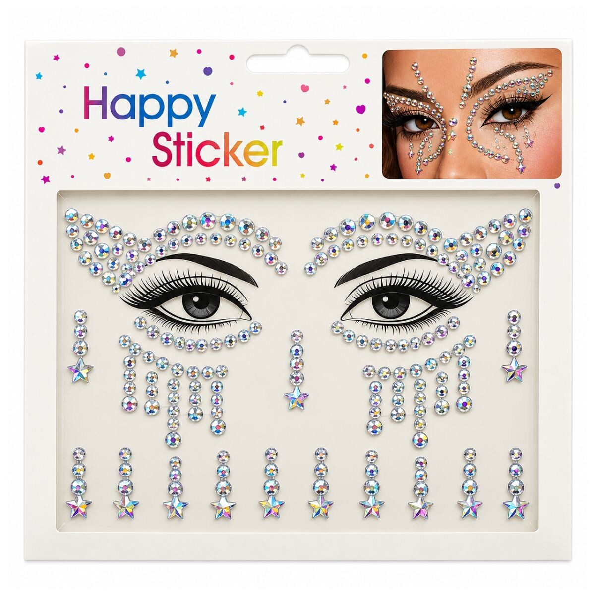 Stickers Para Rostro - Plateado 