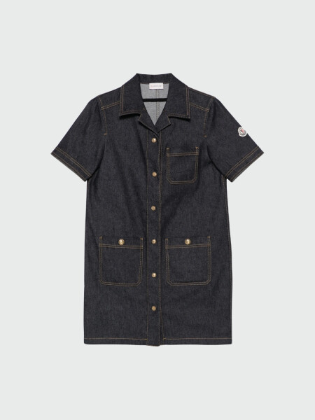 Moncler - Vestido entallado Abito Azul Denim