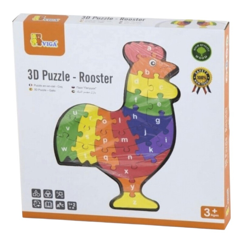 Puzzle 3D Gallo en Madera Viga Puzzle 3D Gallo en Madera Viga