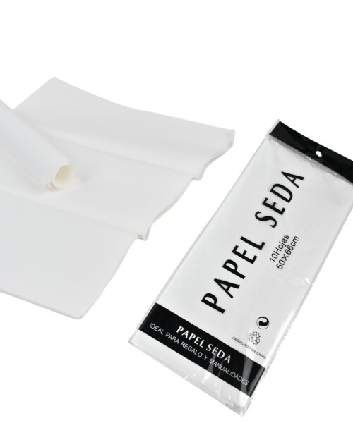 Papel seda 50x66 cm. paquete x 10 BLANCO
