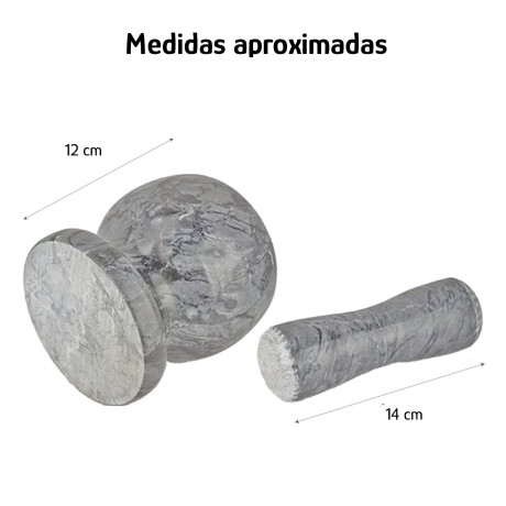 Mortero Machacador Triturador en Mármol p/ Cocina Decoración Gris