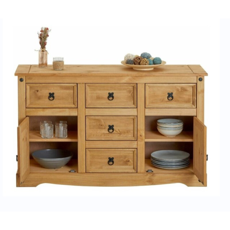 Mueble Estilo Mexicano 2 Puertas 5 Cajones Color CERA NATURAL Mueble Estilo Mexicano 2 Puertas 5 Cajones Color CERA NATURAL