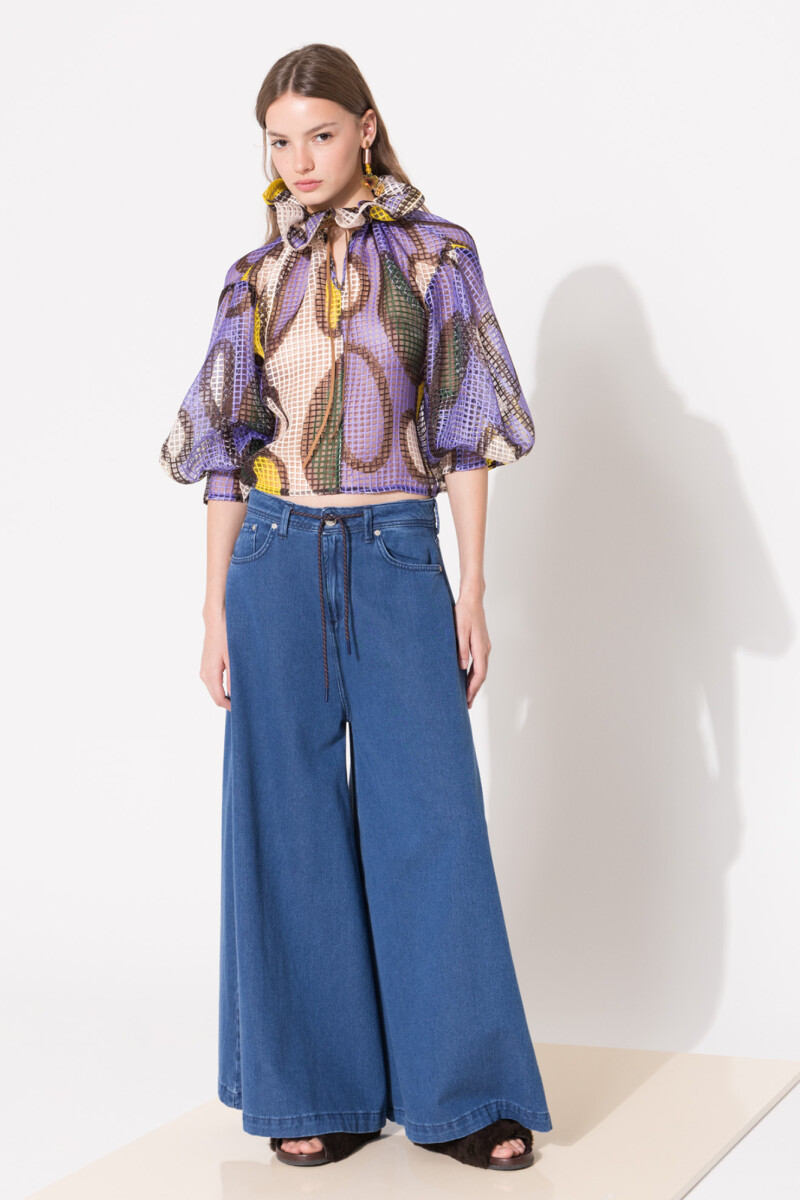 JEANS WIDE AIR BLUE Azul
