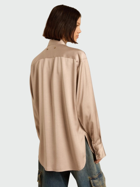 Golden Goose-Camisa clásica de viscosa fluida, Golden Goose Beige