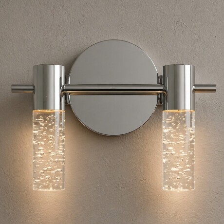 Aplique Led doble cilindro plata efecto agua 10w Aplique Led doble cilindro plata efecto agua 10w