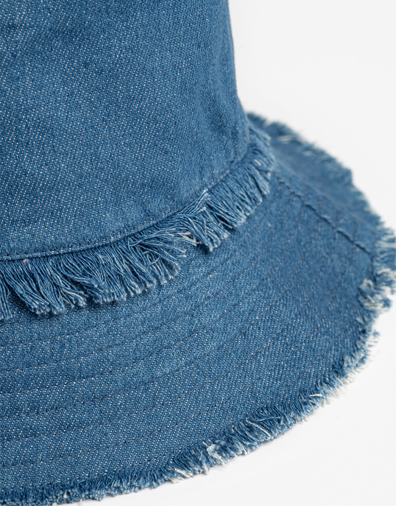 Sombreros Piluso Denim Desflecado - Combinacion Bicolor