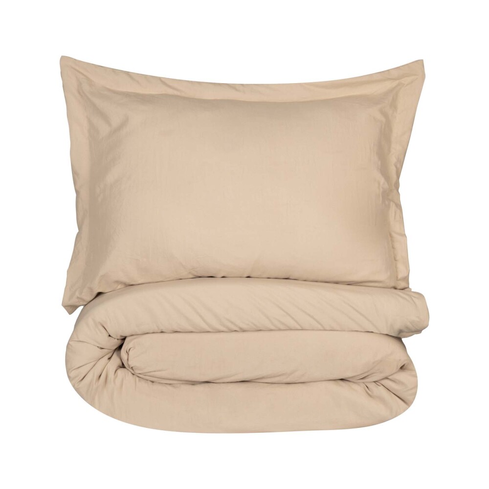 SET CUBRECAMA 1 1/2 PLAZA POLIESTER MARRON PREWASHED MIEL