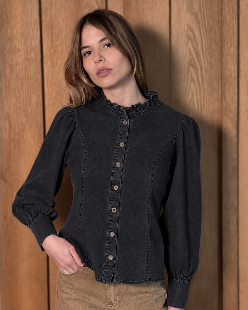 Camisa Mecha - Denim Negro 