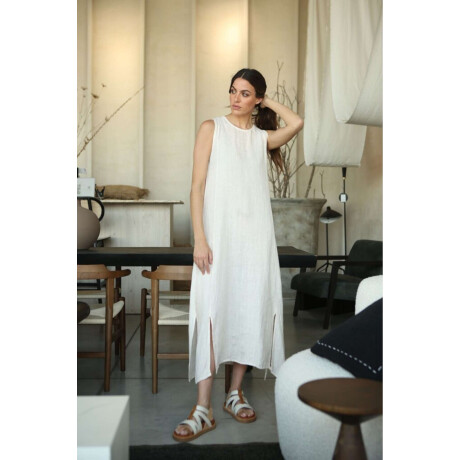 Vestido Flor Beige