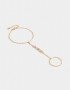 Pulseras Flexibles Pulsera Flexible Strass Con Anillo - Dorado