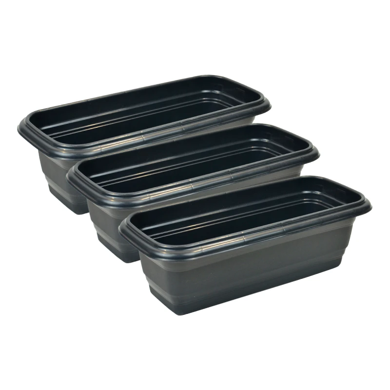 Set x3 Maceta rectangular 3 lts NEGRO