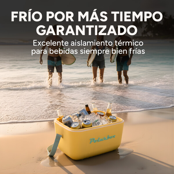Conservadora Hielera Vintage 12L Litros Latas Hielo Polarbox Color Amarillo