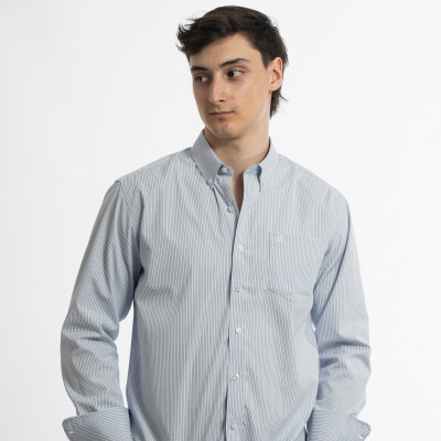 Camisa Clásica Cuadrito azul