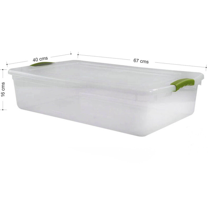 Set x2 Caja organizadora 32 lts Wenbox TRANSPARENTE