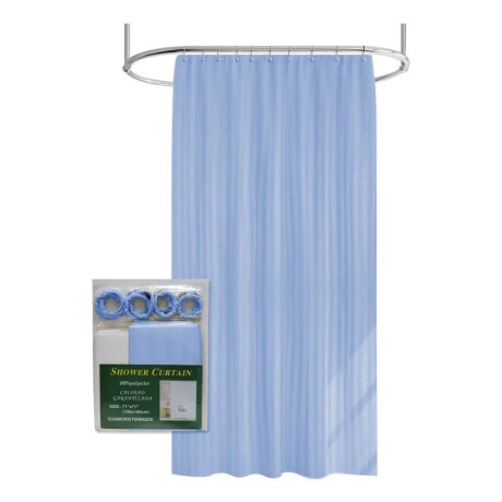 Cortina para Baño Ducha 100% Polyéster con Forro Lavable Celeste