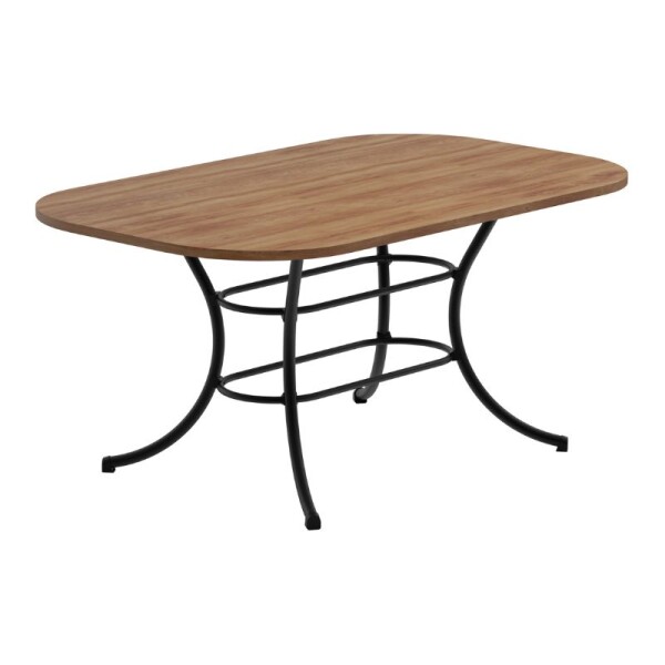 JUEGO DE COMEDOR MESA OVALADA + 6 SILLAS - FREIJO/NEGRO JUEGO DE COMEDOR MESA OVALADA + 6 SILLAS - FREIJO/NEGRO