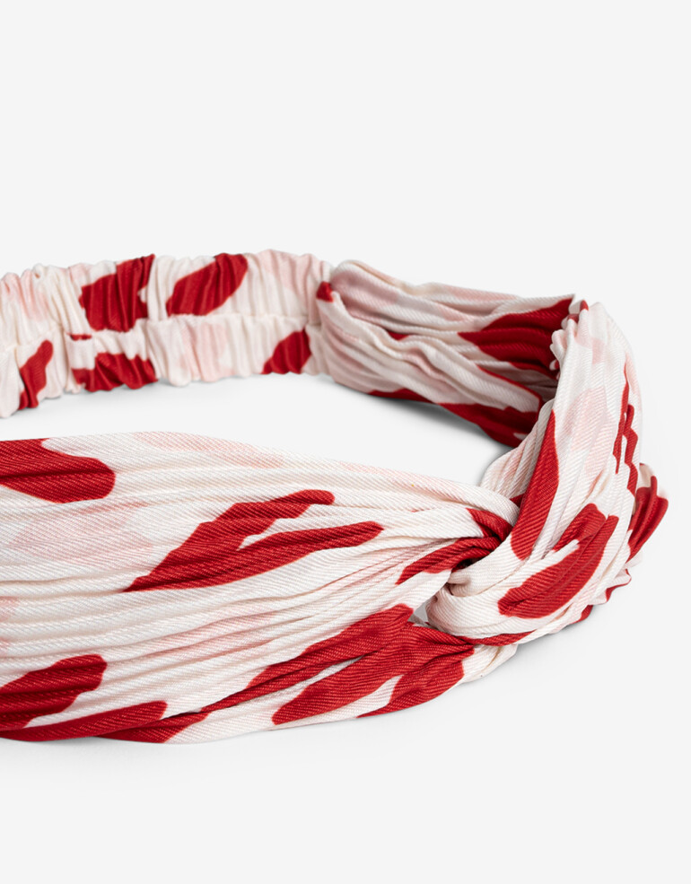 Vinchas Textiles Estampados Vincha Plisada Corazones - Estampado Geometrico