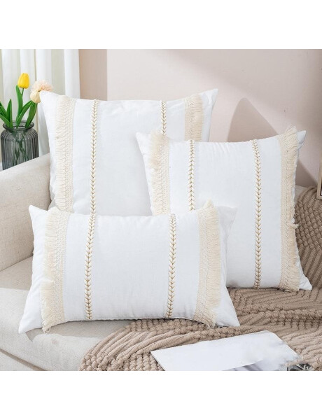 ALMOHADON TRENZAS Y FLECOS 45x45CM CREMA ALMOHADON TRENZAS Y FLECOS 45x45CM CREMA