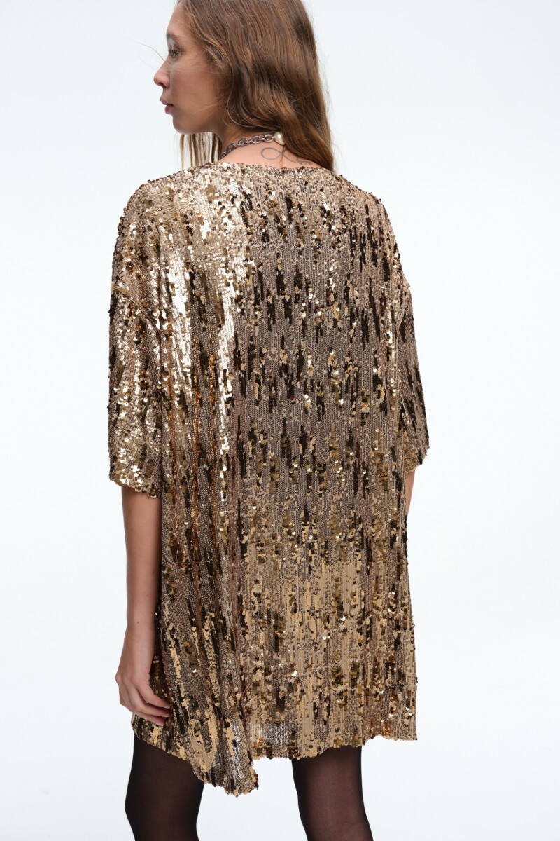 VESTIDO LENTEJUELAS Oro