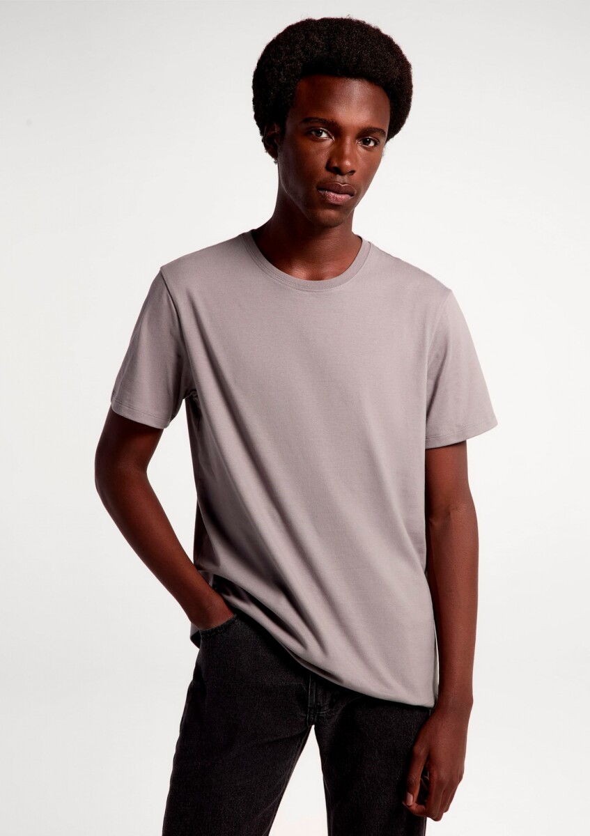 CAMISETA BÁSICA SÚPER COTTON - GRIS 