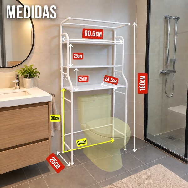 Estante Organizador Lavarropas O Baño Inodoro Mueble Metal IMBACK Color Blanco Estante Organizador Lavarropas O Baño Inodoro Mueble Metal IMBACK Color Blanco