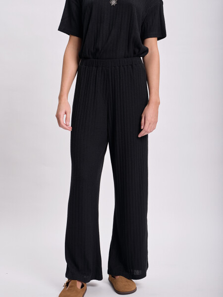 Pantalón ancho lanilla Negro