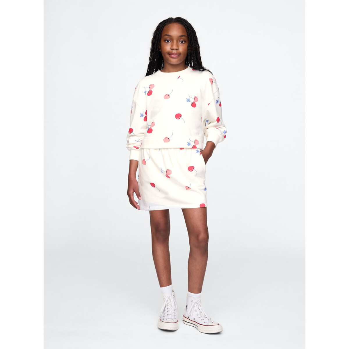 JPN MB FLEECE SKORT - CHERRY PRINT 