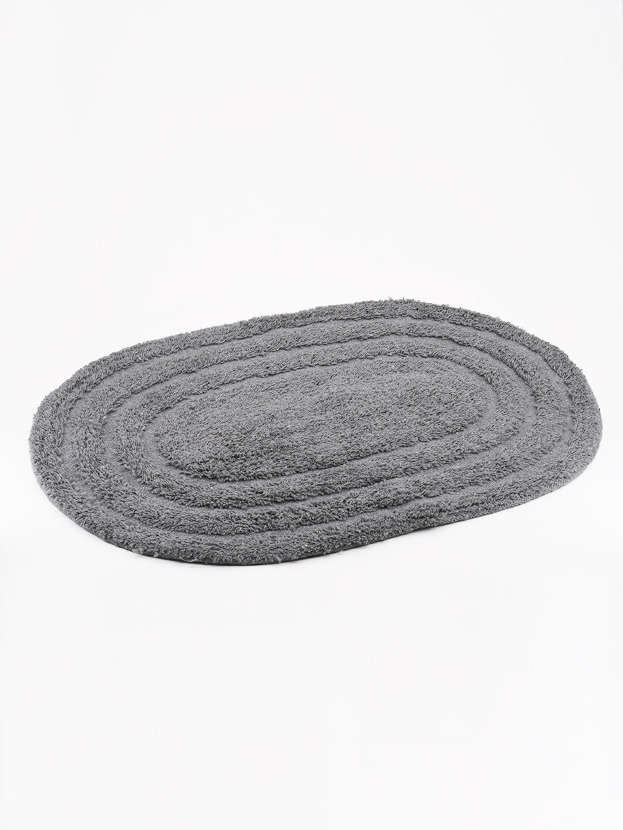 ALFOMBRA BAÑO OVAL - GRIS OSCURO 