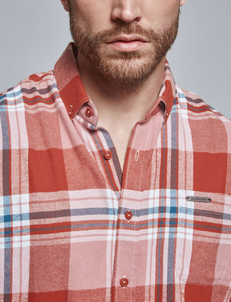 Camisa m/l franela terracota