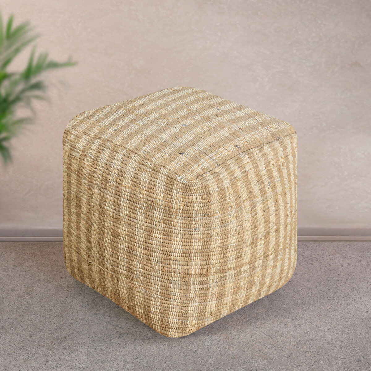 POUF - KAMEEL NATURAL/BEIGE ALGODÓN DENIM 